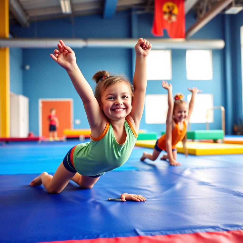 Kids doing gymnastics at Tumble Gym