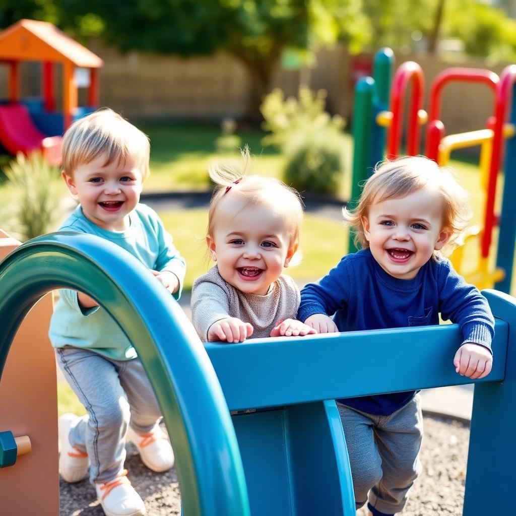 Happy children in the playground